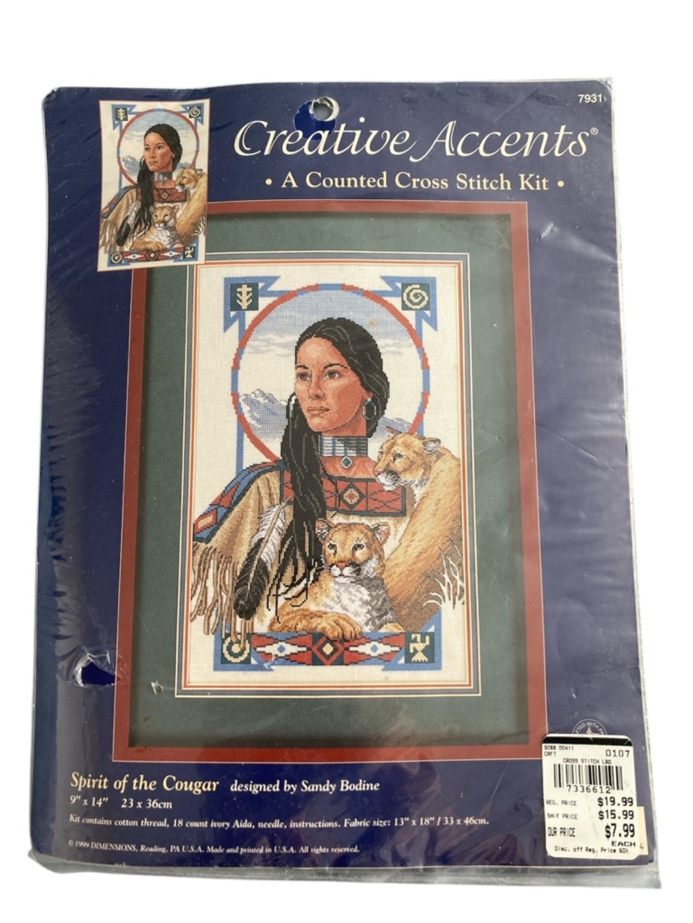 Creative Accent ‘Spirit of the Cougar’ Counted Cross Stitch Kit by Sandy Bodine